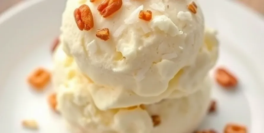Glace croustillante au coco