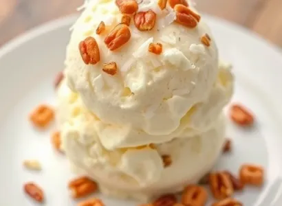 Glace croustillante au coco