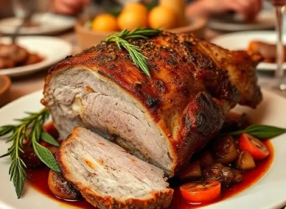 Pork roti au vin rouge