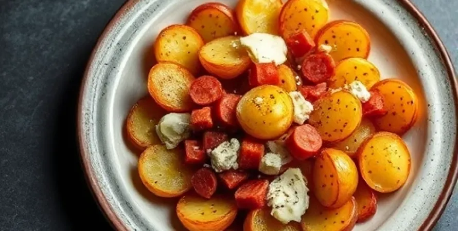 Pommes de terre écrasées au chorizo