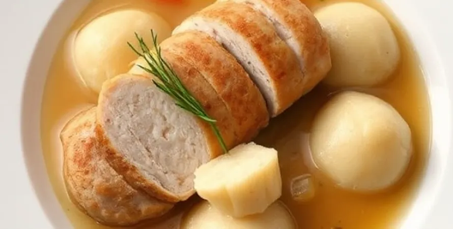 Poulet roulé aux dumplings