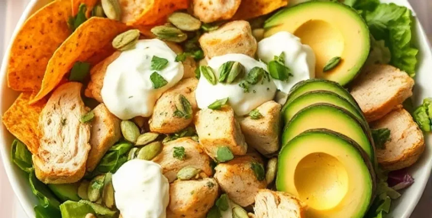 Salade de poulet avec tortilla