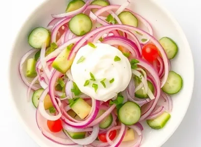 Salade d'oignon et concombre