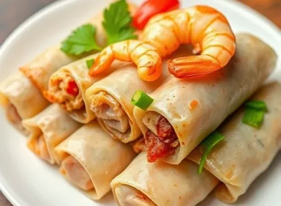 Rouleaux de printemps porcs et crevettes