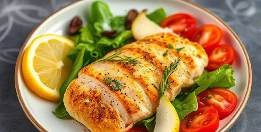 Poulet Milanaise avec Salade de Printemps