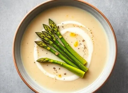 Soupe d'asperges et poireaux
