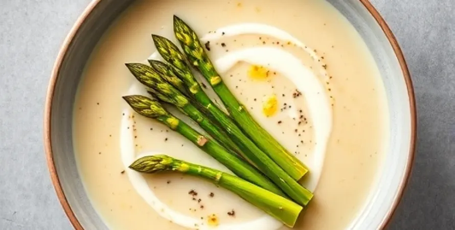 Soupe d'asperges et poireaux