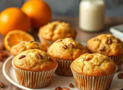 Muffins aux Pécanes et aux Oranges