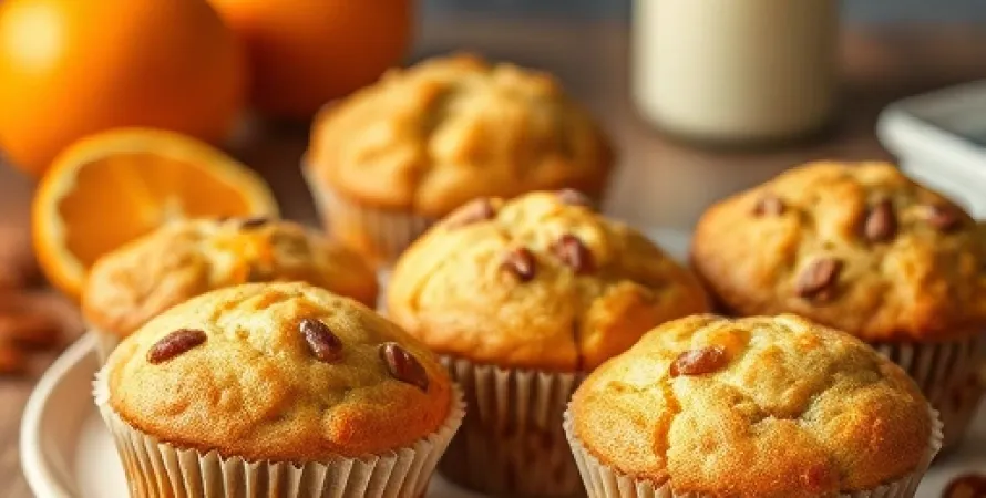 Muffins aux Pécanes et aux Oranges