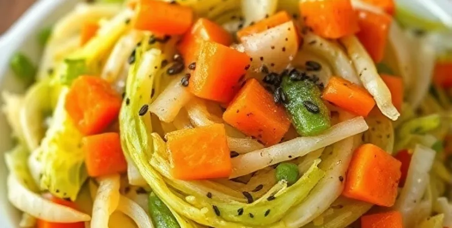 Salade chaude au chou vert et vinaigre de cidre