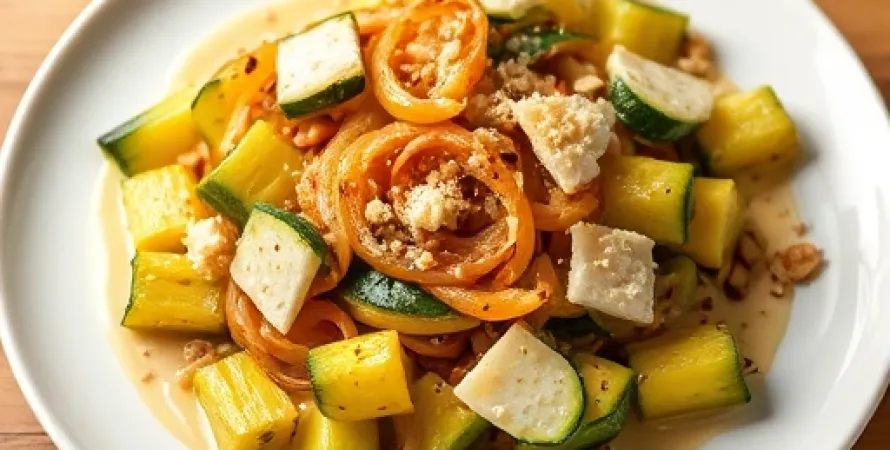 Tartine de courgettes jaunes et zucchini