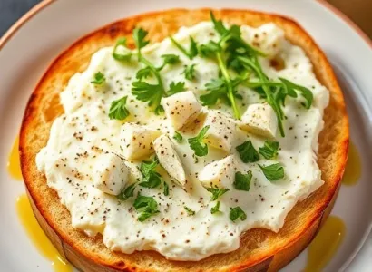 Tartine de fromage de chèvre aux herbes