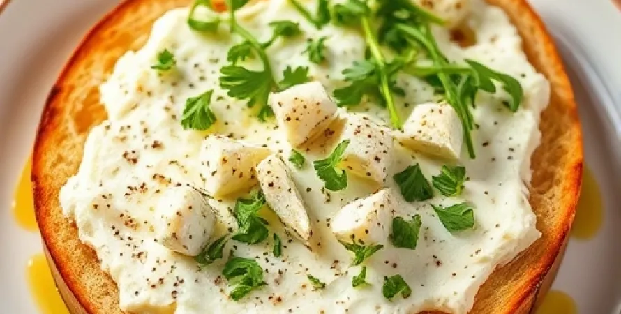 Tartine de fromage de chèvre aux herbes