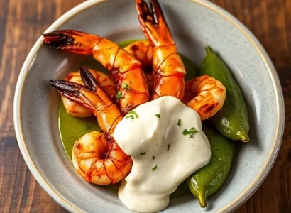 Crevettes fumées aux poblanos