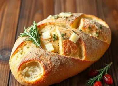 Pain au romarin et parmesan avec tomate séchée