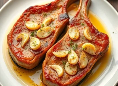 Côtes de porc au four avec ail