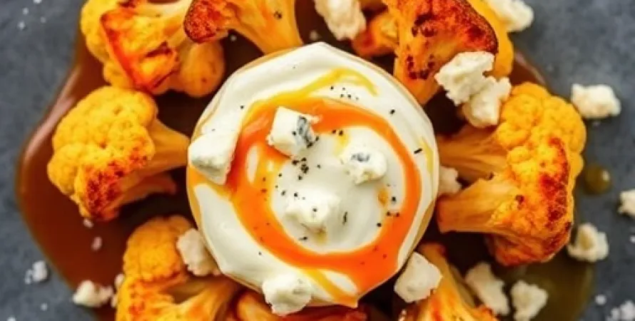 Chou-fleur au Buffalo avec sauce bleu