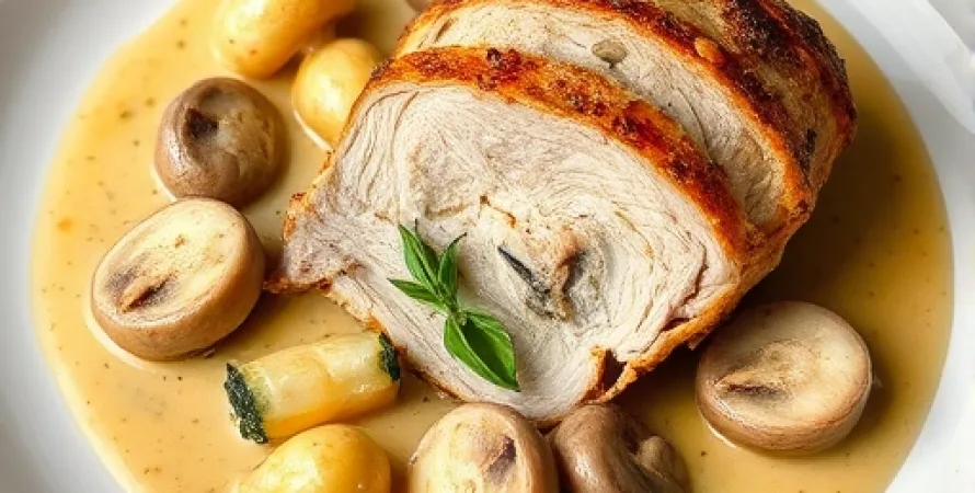 Poulet au champignon et artichaut