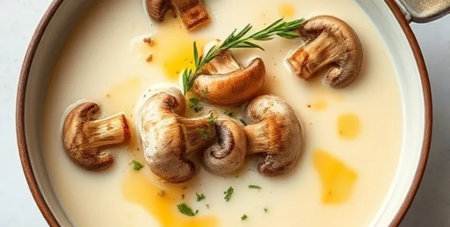 Crème de champignons au lait de coco