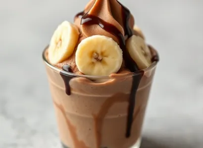 Yaourt glacé au chocolat et banane