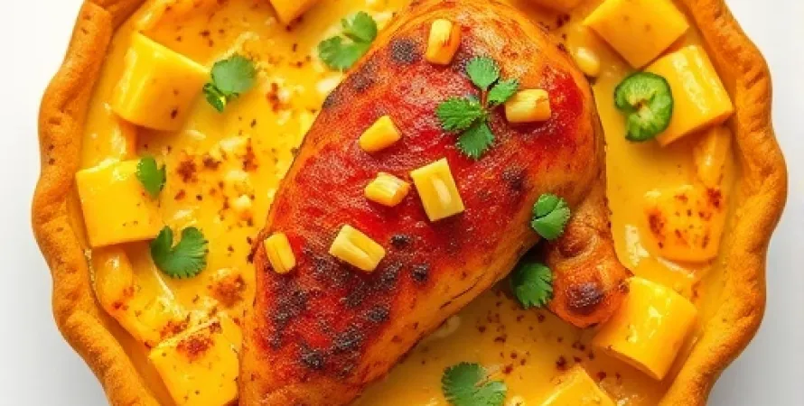 Tarte au poulet épicé