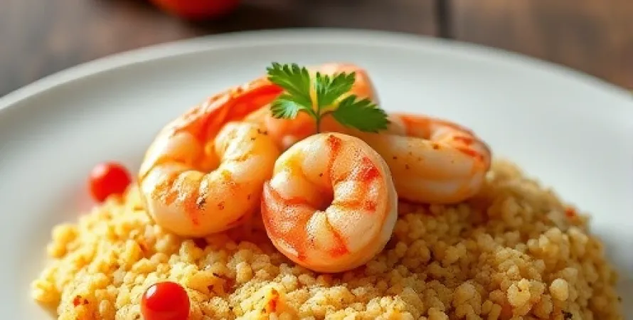 Couscous aux crevettes et harissa