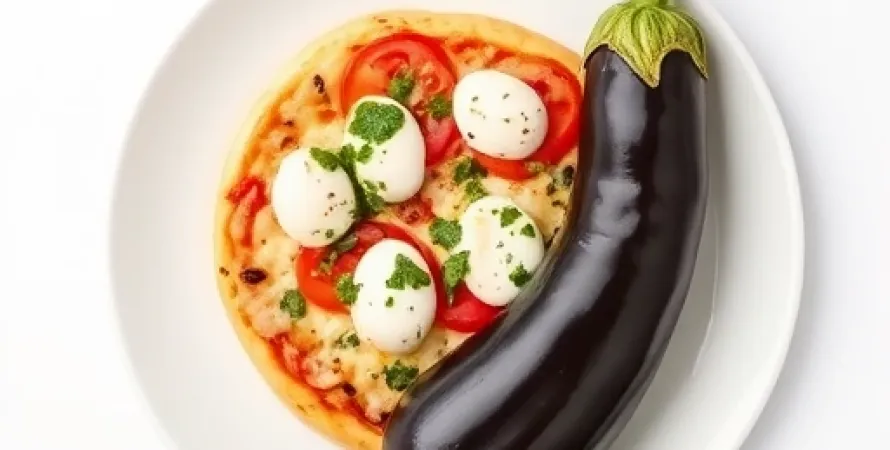 Pizza aux aubergines et tomates