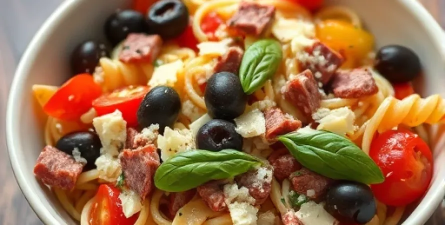 Salade de pâtes italiennes au salami