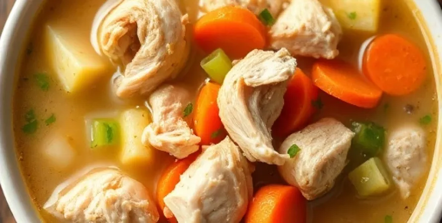 Potage de poulet aux légumes