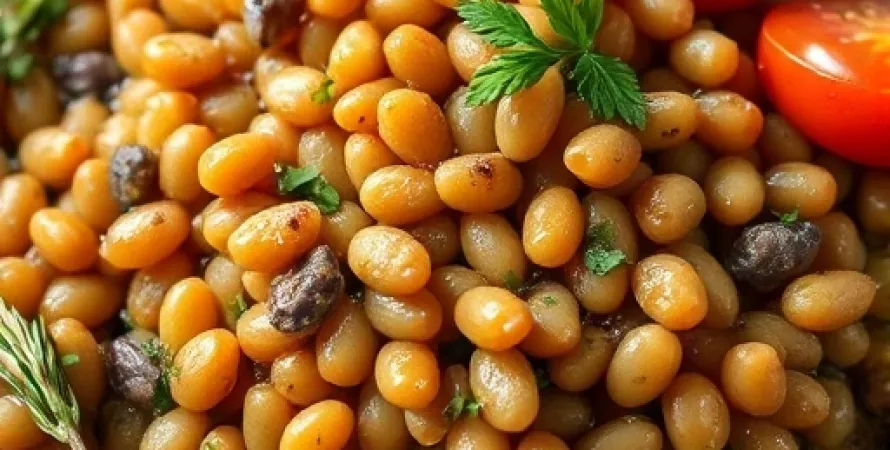Lentilles aux herbes et ail