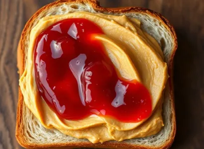 Tartine au beurre de cacahuète et gelée de fruit
