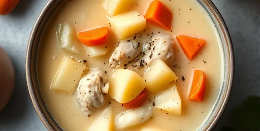 Potage aux choux et pommes de terre
