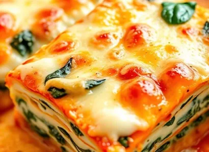 Lasagnes au poulet et épinards