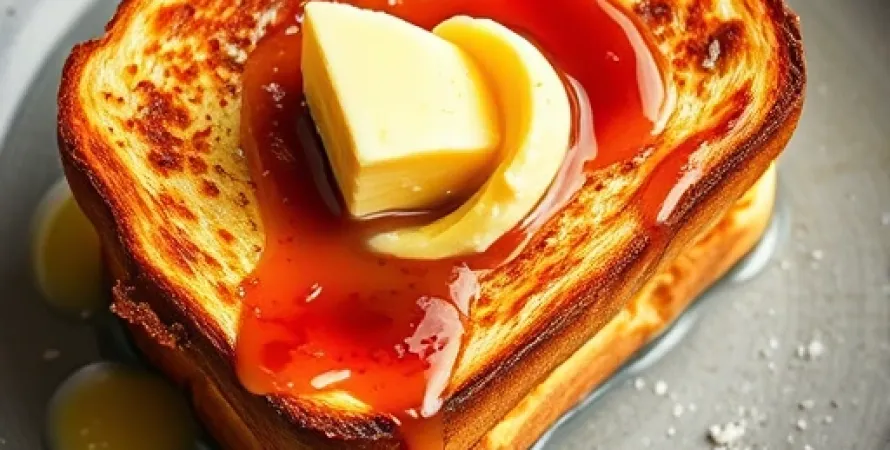 Tartine française au beurre de pistache et confiture