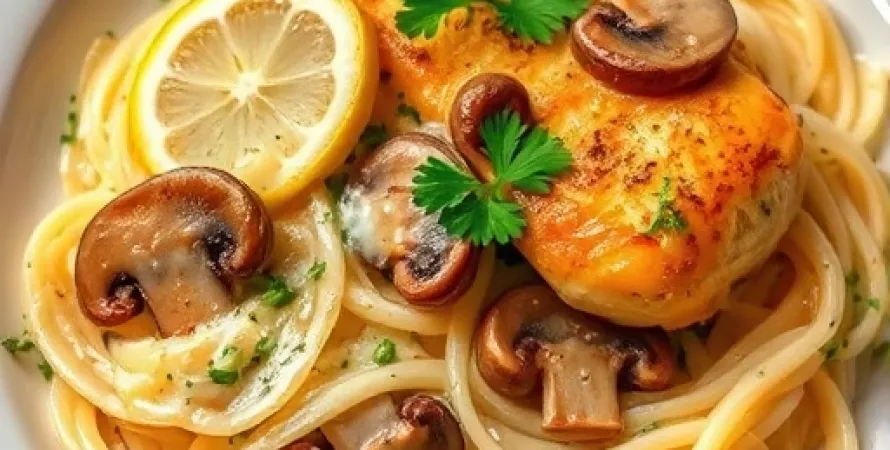 Poulet aux champignons et au citron