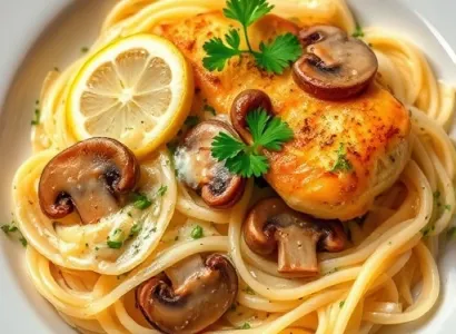 Poulet aux champignons et au citron