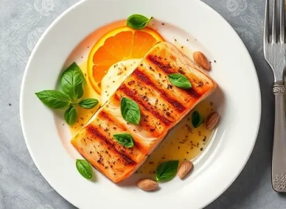 Saumon au beurre d'orange et basilic