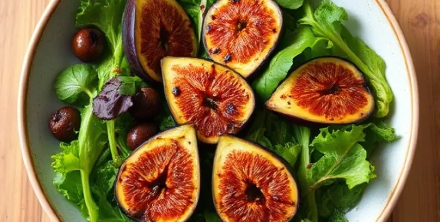 Salade de figues grillées