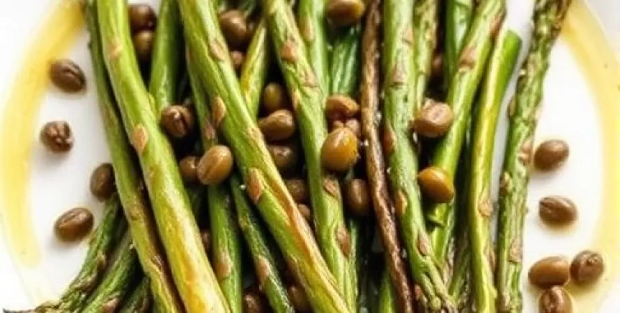 Asperges rôties aux capers