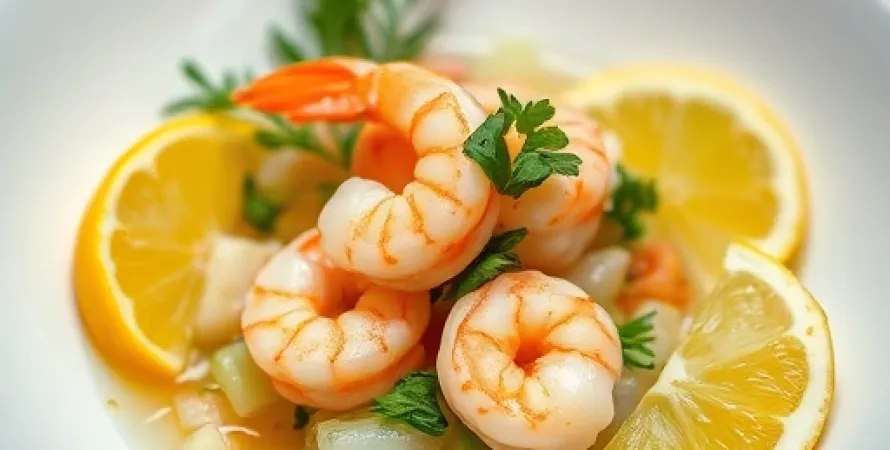 Ceviche de crevettes aux citrons