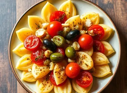 Pâtes au sauce d'olive et tomate