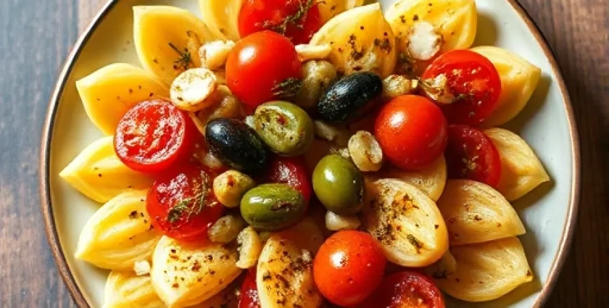 Pâtes au sauce d'olive et tomate