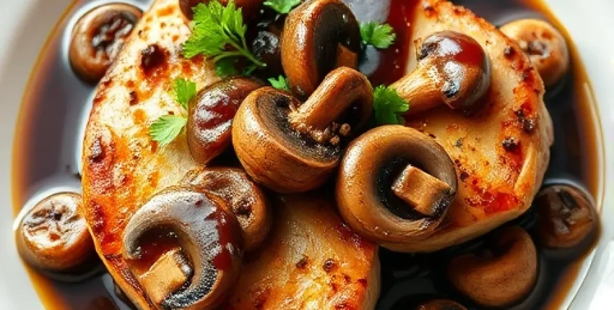 Médallions de porc au sauce aux champignons balsamique