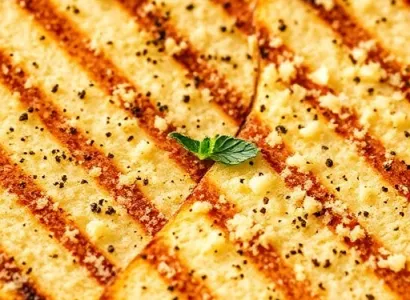 Pain grillé avec chapelure parmesane