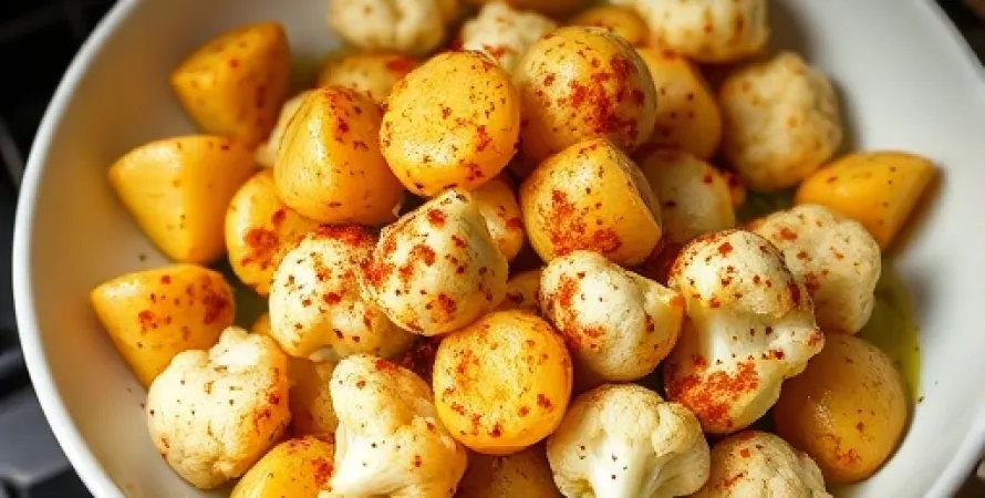 Pommes de terre épicées au chou-fleur