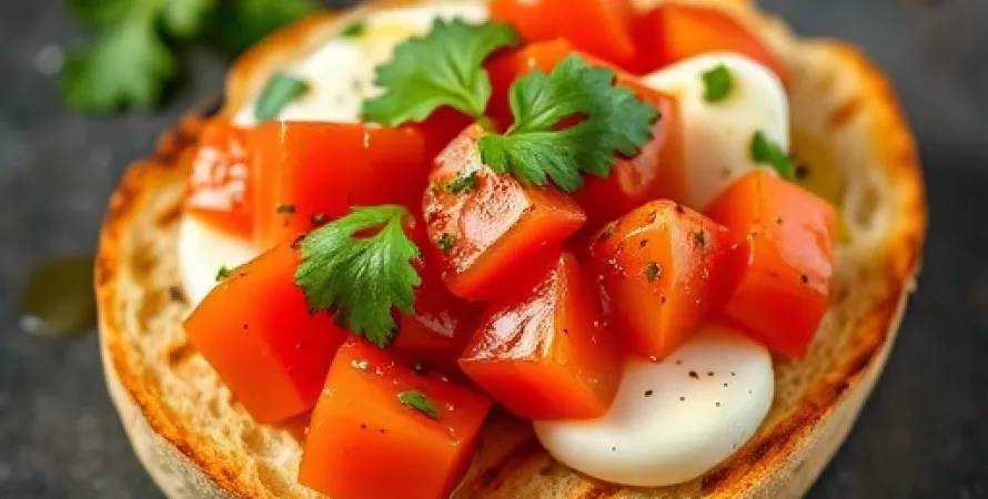 Bruschetta aux tomates et au cilantro