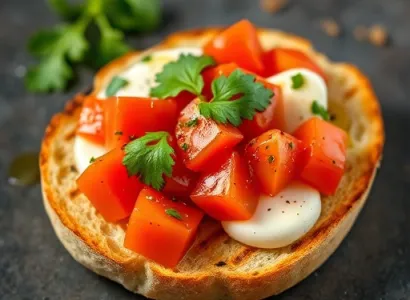 Bruschetta aux tomates et au cilantro