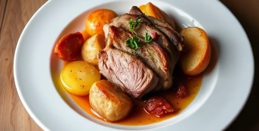 Porc au chou et pomme