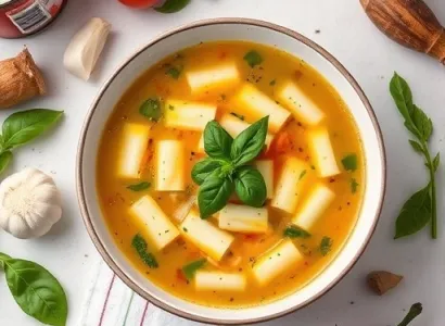Soupe de pâtes et petits pois