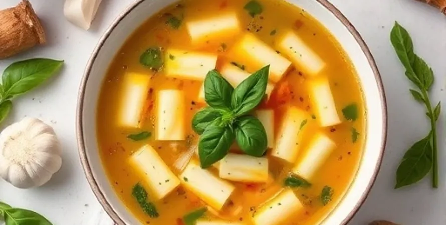 Soupe de pâtes et petits pois